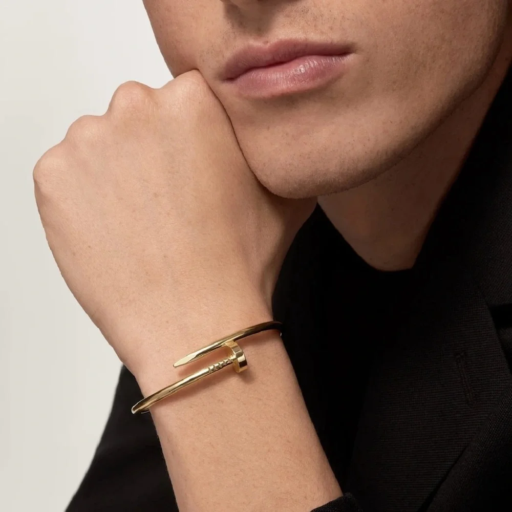 Generic Nail Cuff Bangle Bracelet in Gold